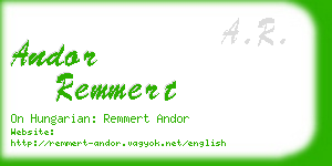andor remmert business card